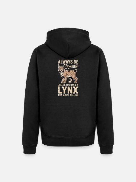 Lynx Ordsprog Lynx Sjov Lynx Gave - Premium økologisk unisex-hættejakke - sort