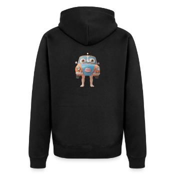 Visage de mascotte de voiture amicale - Veste à capuche bio Premium Unisexe - noir - Dos - Nico (187cm)