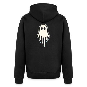 Melting Ghost Art - Unisex Premium Organic Zip Hoodie - black - Back - Nico (187cm)