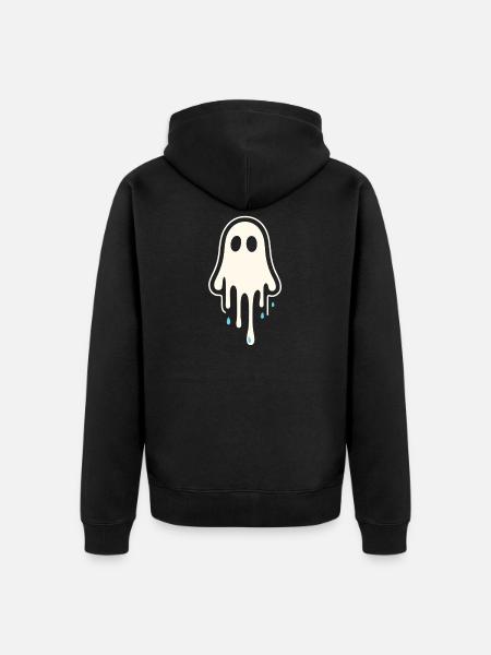Melting Ghost Art - Unisex Premium Organic Zip Hoodie - black