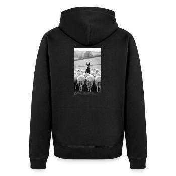 Stove guard at dawn - Unisex Premium Organic Zip Hoodie - black - Back - Nico (187cm)