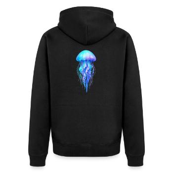 Blue jellyfish spirit - Unisex Premium Organic Zip Hoodie - black - Back - Nico (187cm)