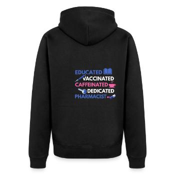 Apotheker Apotheke Pharmazie PTA - Unisex Premium Bio Zip Hoodie - Schwarz - Hinten - Nico (187cm)