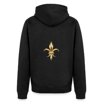Fleur de Lys / Fleur de Lis in Balloon Gold Look - Unisex Premium Organic Zip Hoodie - black - Back - Nico (187cm)