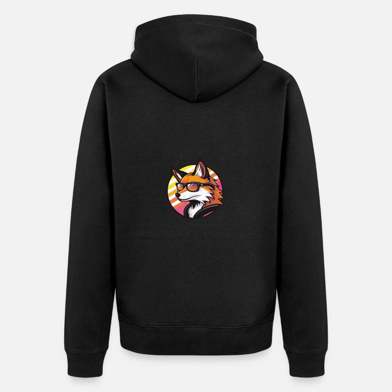 Fox Comic Cool Summer - Unisex Premium Organic Zip Hoodie - black