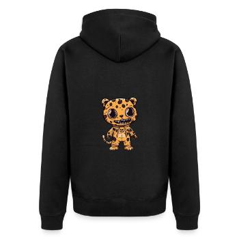 Léopard Halloween Drôle Zombie - Veste à capuche bio Premium Unisexe - noir - Dos - Nico (187cm)