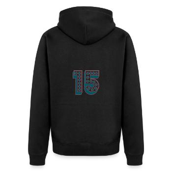 15. 15 ANS. 15e ANNIVERSAIRE. ANNIVERSAIRE 15 ANS. - Veste à capuche bio Premium Unisexe - noir - Dos - Nico (187cm)