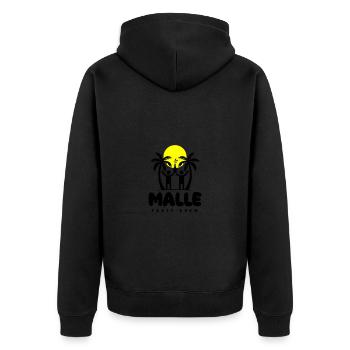 Malle Party Crew Mallorca Spruch - Unisex Premium Bio Zip Hoodie - Schwarz - Hinten - Nico (187cm)