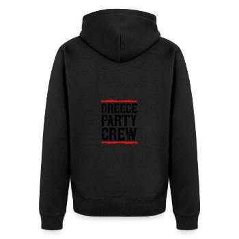 Greece Party Crew - Unisex Premium Organic Zip Hoodie - black - Back - Nico (187cm)