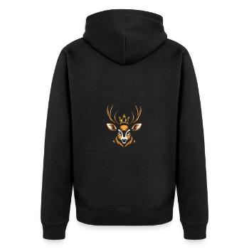 Couronne de tête de cerf - Veste à capuche bio Premium Unisexe - noir - Dos - Nico (187cm)