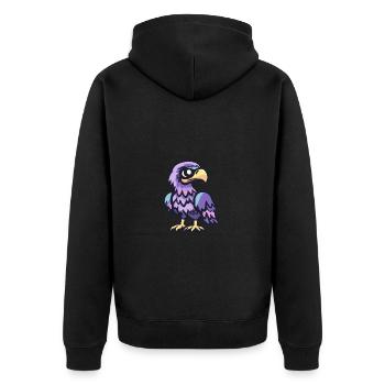 Adler Halloween Tier - Unisex Premium Bio Zip Hoodie - Schwarz - Hinten - Nico (187cm)