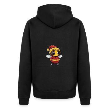 Biene Weihnachten Comic - Unisex Premium Bio Zip Hoodie - Schwarz - Hinten - Nico (187cm)
