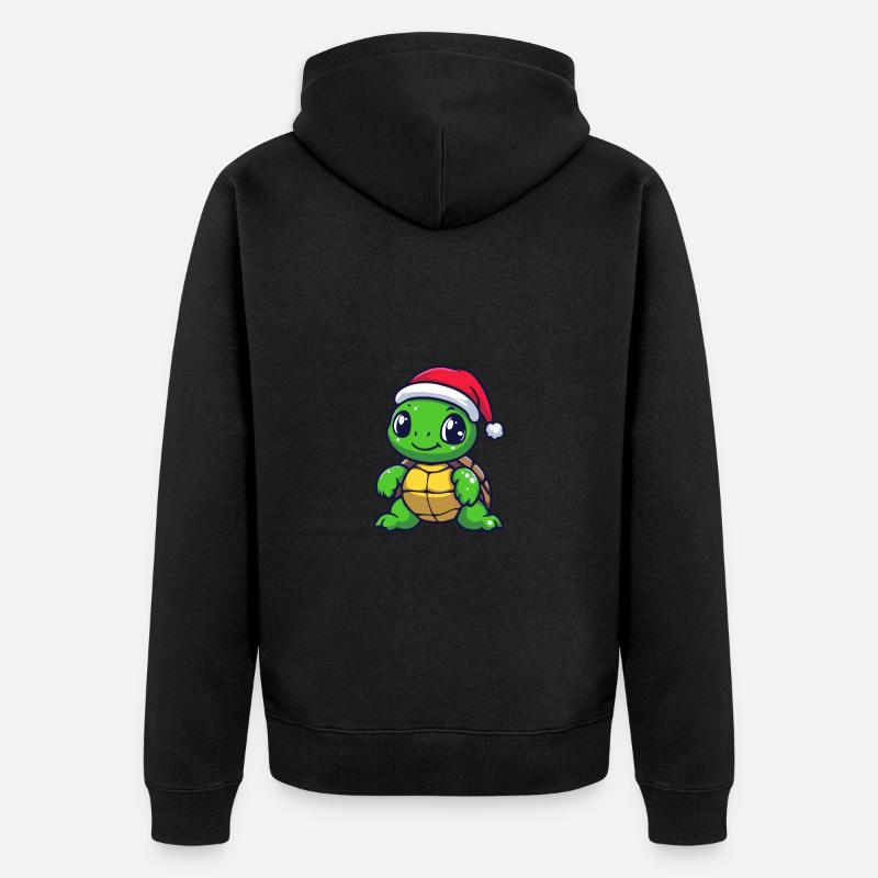 Tortue Noël Mignon - Veste à capuche bio Premium Unisexe - noir