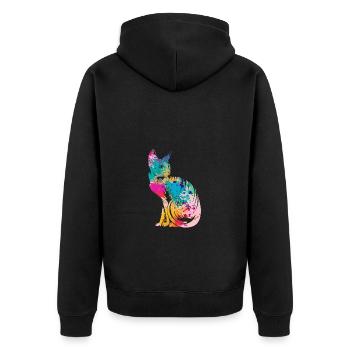 Chats Sphynx - Veste à capuche bio Premium Unisexe - noir - Dos - Nico (187cm)