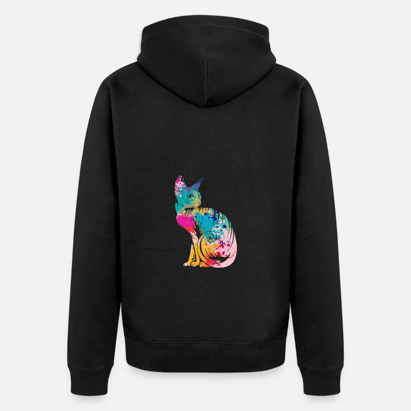 Chats Sphynx - Veste à capuche bio Premium Unisexe - noir