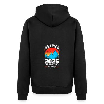 Retirement 2025 Pensioner Pension Pensioner - Unisex Premium Organic Zip Hoodie - black - Back - Nico (187cm)