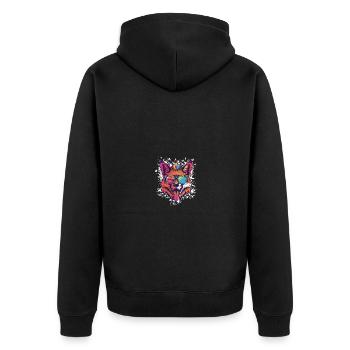 Fuchs Geburtstag Lustig Party - Unisex Premium Bio Zip Hoodie - Schwarz - Hinten - Nico (187cm)