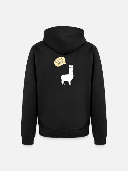 Alpaga Alpaca Pérou | I love Peru - Veste à capuche bio Premium Unisexe - noir