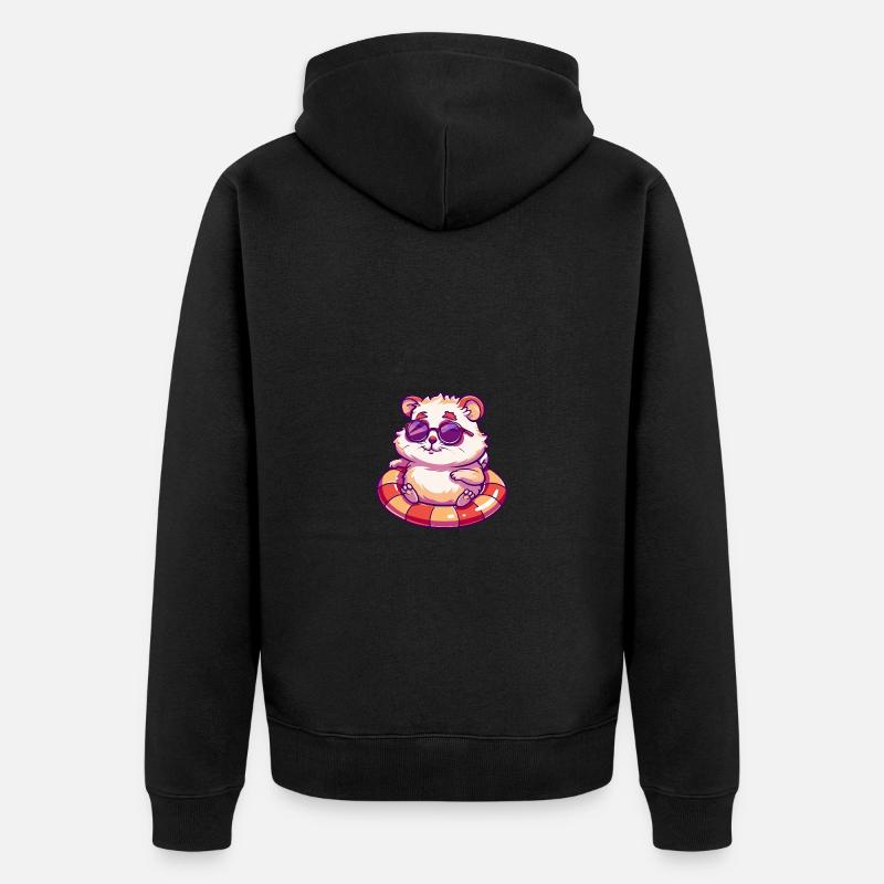 Hamster Bande Dessinée Cool - Veste à capuche bio Premium Unisexe - noir