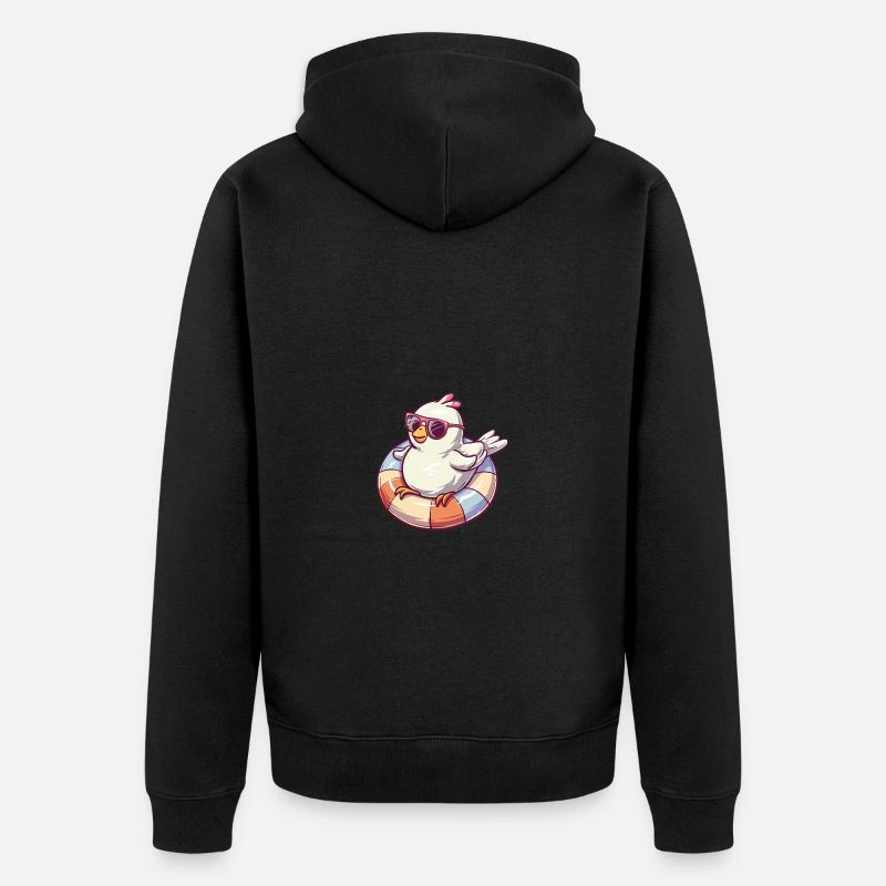Taube Vogel Comic Cool - Unisex Premium Bio Zip Hoodie - Schwarz