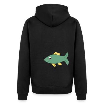 T-Shirt mit Fischmotiv,Angelbekleidung Geschenk  - Unisex Premium Bio Zip Hoodie - Schwarz - Hinten - Nico (187cm)