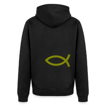 Jésus poisson Ichthys poisson poisson poisson - Veste à capuche bio Premium Unisexe - noir - Dos - Nico (187cm)