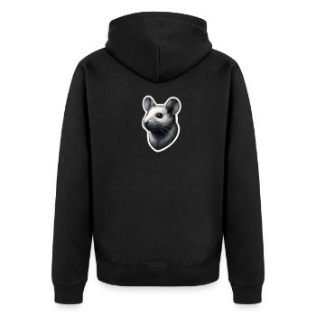 Mouse - Unisex Premium Bio Zip Hoodie - Schwarz - Hinten - Nico (187cm)
