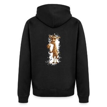 Girafe Bière Drôle - Veste à capuche bio Premium Unisexe - noir - Dos - Nico (187cm)