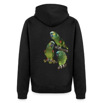The blue-fronted amazon - Unisex Premium Organic Zip Hoodie - black - Back - Nico (187cm)