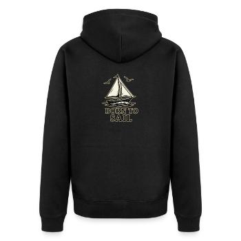Born to Sail – Adventure Sailboat Design Vintage - Unisex Premium Organic Zip Hoodie - black - Back - Nico (187cm)