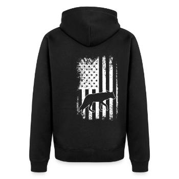 Kojoten Design für Kojotentöter - Unisex Premium Bio Zip Hoodie - Schwarz - Hinten - Nico (187cm)
