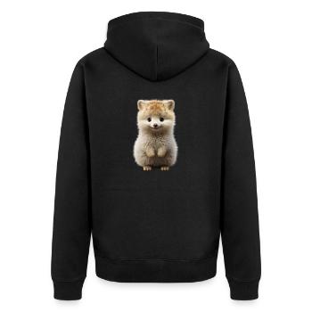 Quokka, le kangourou le plus mignon du monde - Veste à capuche bio Premium Unisexe - noir - Dos - Nico (187cm)
