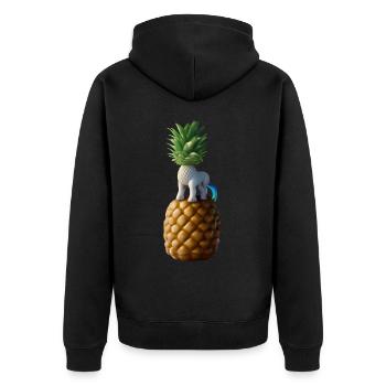 Licorne ananas - Licorne tropicale - Veste à capuche bio Premium Unisexe - noir - Dos - Nico (187cm)