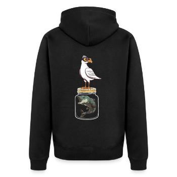 Seagull Seagulls Fish Fish Seagull Maritime - Unisex Premium Organic Zip Hoodie - black - Back - Nico (187cm)