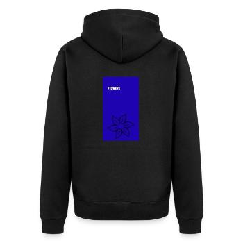 flowers - Unisex Premium Bio Zip Hoodie - Schwarz - Hinten - Nico (187cm)