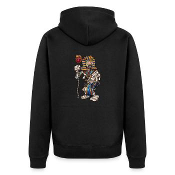 Pharao Mumie - Unisex Premium Bio Zip Hoodie - Schwarz - Hinten - Nico (187cm)