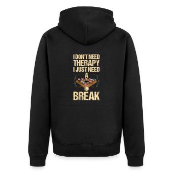 Snooker Pool Billard - Unisex Premium Bio Zip Hoodie - Schwarz - Hinten - Nico (187cm)