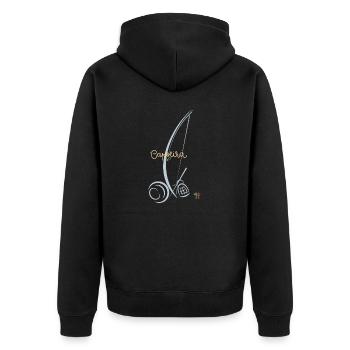 Capoeira - Unisex Premium Bio Zip Hoodie - Schwarz - Hinten - Nico (187cm)