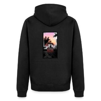 T-shirt creepy forest entering forbidden gift - Unisex Premium Organic Zip Hoodie - black - Back - Nico (187cm)