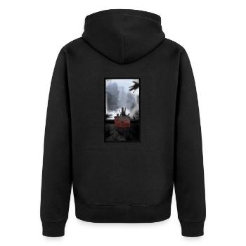 T-shirt creepy forest entering forbidden gift - Unisex Premium Organic Zip Hoodie - black - Back - Nico (187cm)