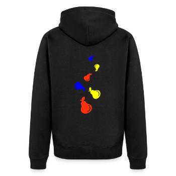 Birne Obst - Unisex Premium Bio Zip Hoodie - Schwarz - Hinten - Nico (187cm)