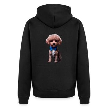 Caniche Chiot Chien Propriétaire Chien Chiot Caniche Chien Amour - Veste à capuche bio Premium Unisexe - noir - Dos - Nico (187cm)