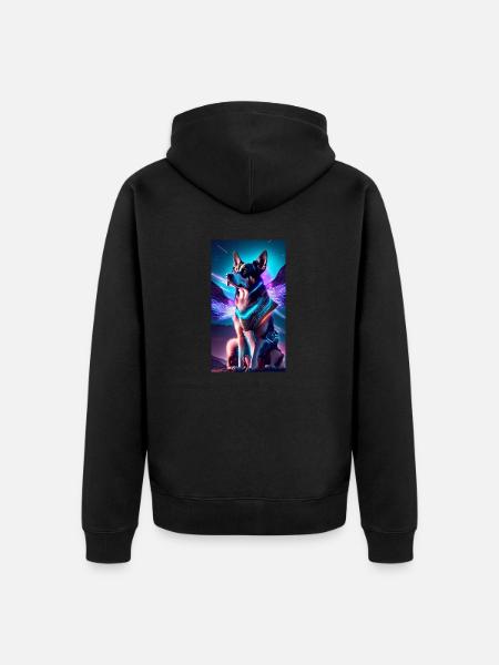 AstroDog Watcher - Unisex Premium Bio Zip Hoodie - Schwarz