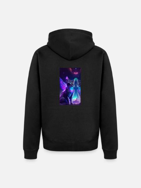 AstroCat - Unisex Premium Bio Zip Hoodie - Schwarz