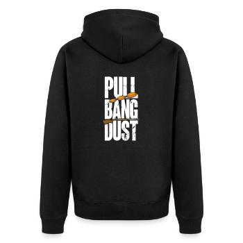 Trapschießen Skeet Tontaubenschießen - Unisex Premium Bio Zip Hoodie - Schwarz - Hinten - Nico (187cm)