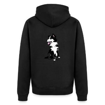Border Collie Dog Lovers Dog Owners Dogs - Veste à capuche bio Premium Unisexe - noir - Dos - Nico (187cm)