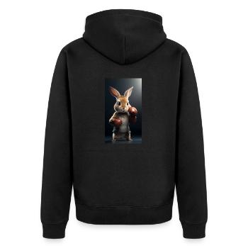 Boxen - Unisex Premium Bio Zip Hoodie - Schwarz - Hinten - Nico (187cm)