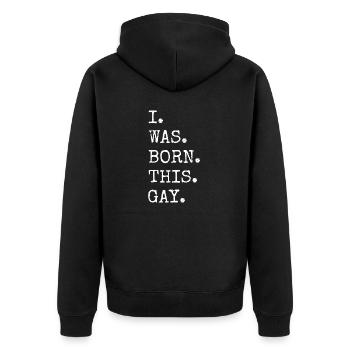 cool funny quote celestial planets telescope - Unisex Premium Bio Zip Hoodie - Schwarz - Hinten - Nico (187cm)