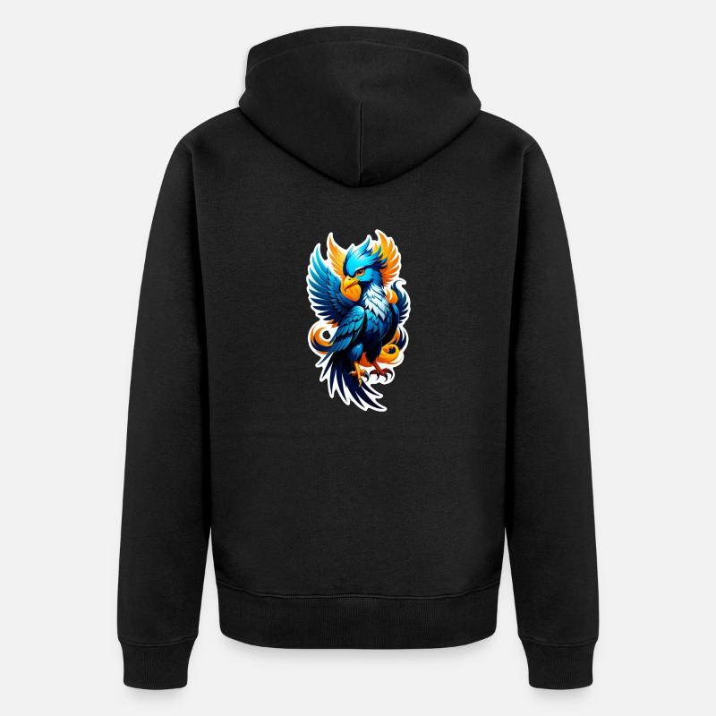 Phönix - Phönix - Feuervogel - Unisex Premium Bio Zip Hoodie - Schwarz