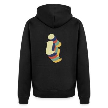 Lettre i rétro - Veste à capuche bio Premium Unisexe - noir - Dos - Nico (187cm)
